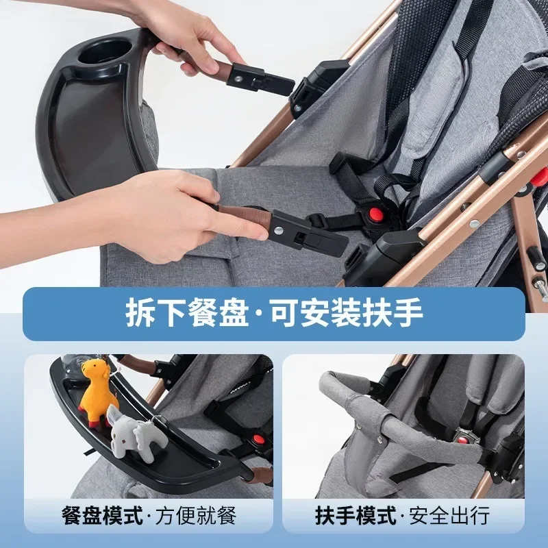 Carrito de bebé bidireccional plegable con asiento reversible - imagen 4