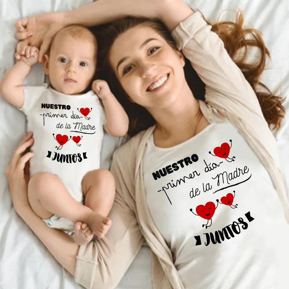 Conjunto madre e hijo – Camisa y pelele a juego de algodón - imagen 3