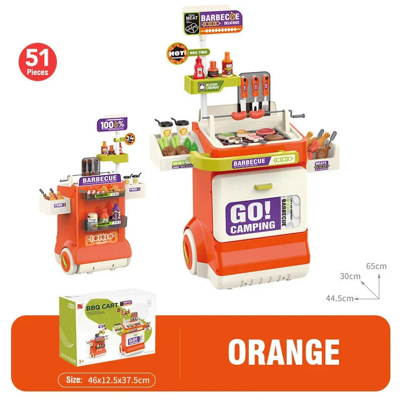 Juego de cocina infantil chef con carrito para barbacoa y luces - imagen 3
