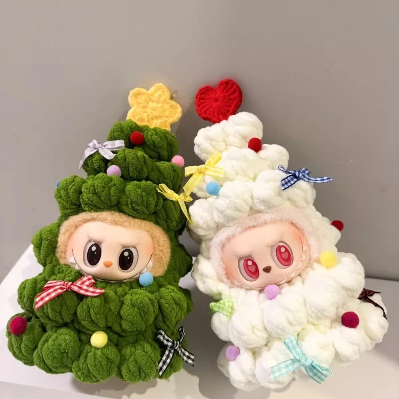 Disfraz con capucha Labubu estilo árbol de Navidad para muñeca - imagen 4