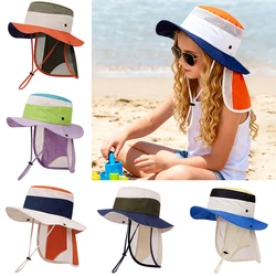 Gorra panamá de verano con protección de cuello para playa