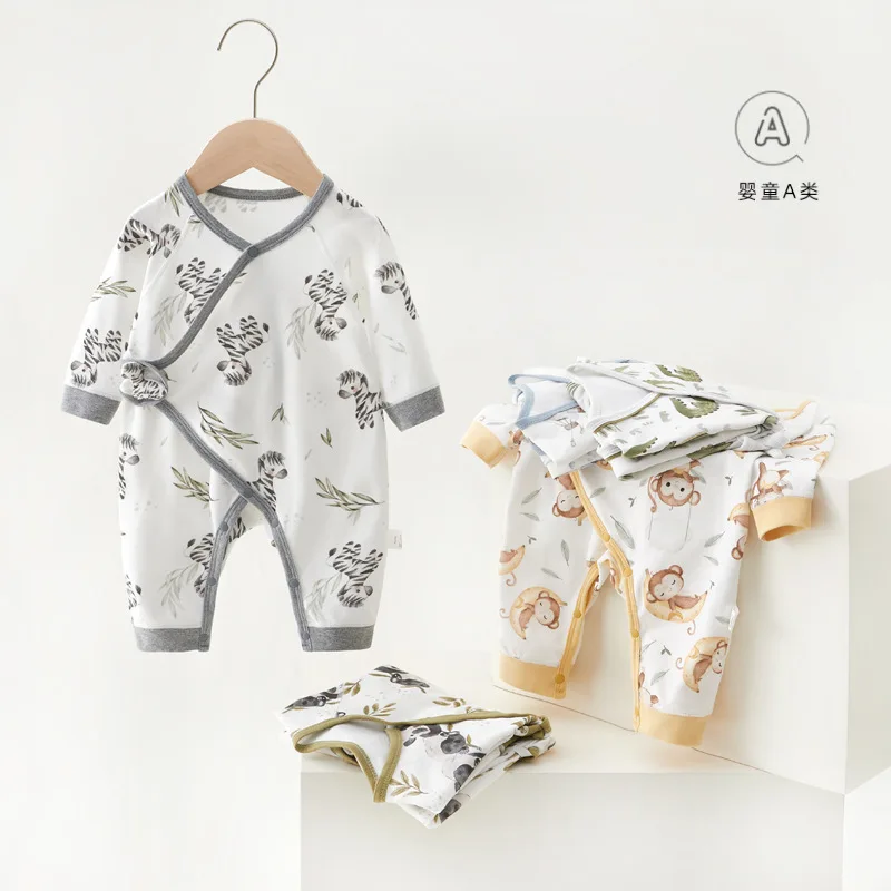 Pelele de algodón puro para bebé – Estampado mariposa neonatal - imagen 3