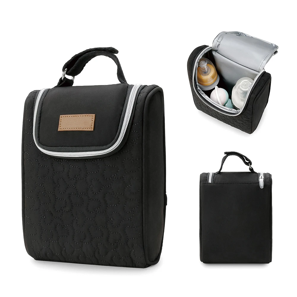 Bolsa de pañales expandible portátil negra para viaje - imagen 5