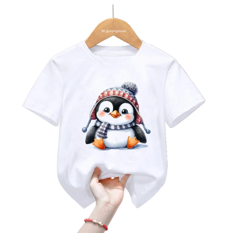 Camiseta infantil veraniega con globos de pingüinos – Kawaii Harajuku - imagen 4