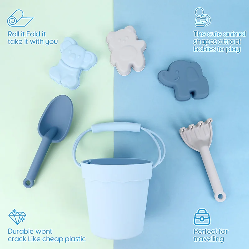 Juguetes de playa de silicona blanda para arena y agua infantil - imagen 5