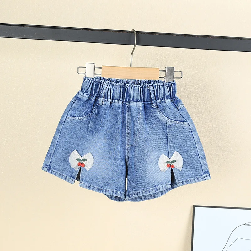 MILANCEL pantalones cortos de verano vaqueros con lazo floral - imagen 3