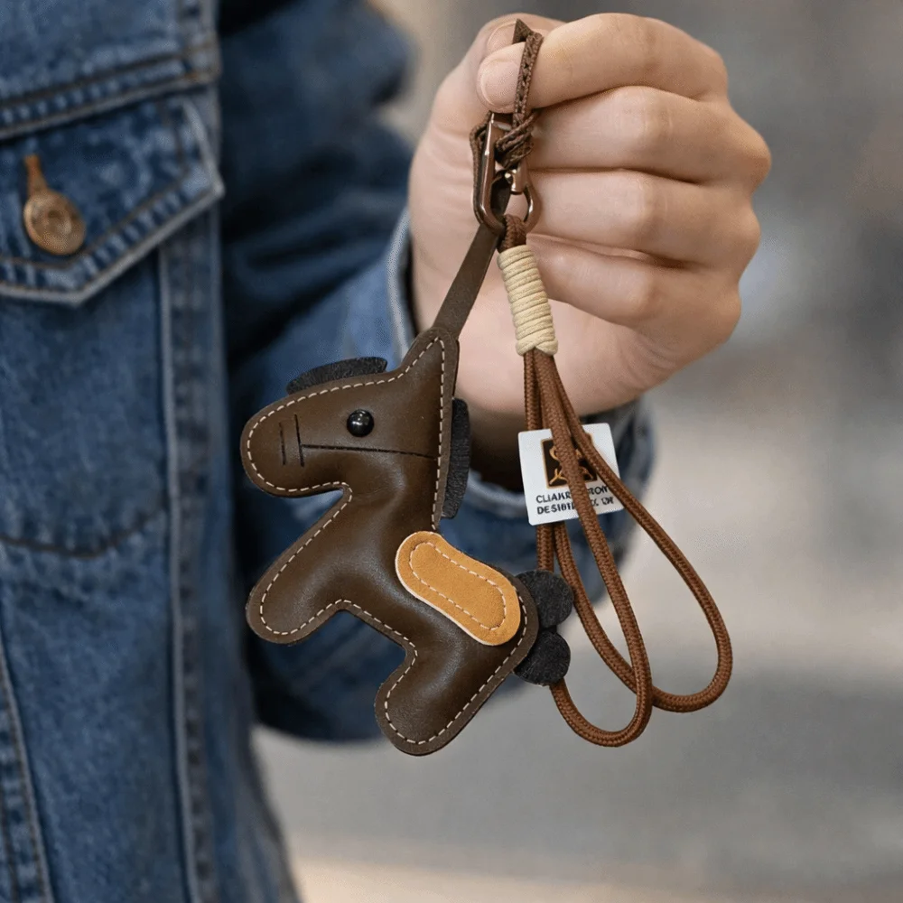 Colgante para bolso con caballo vintage y cuerda de nailon trenzada - imagen 3