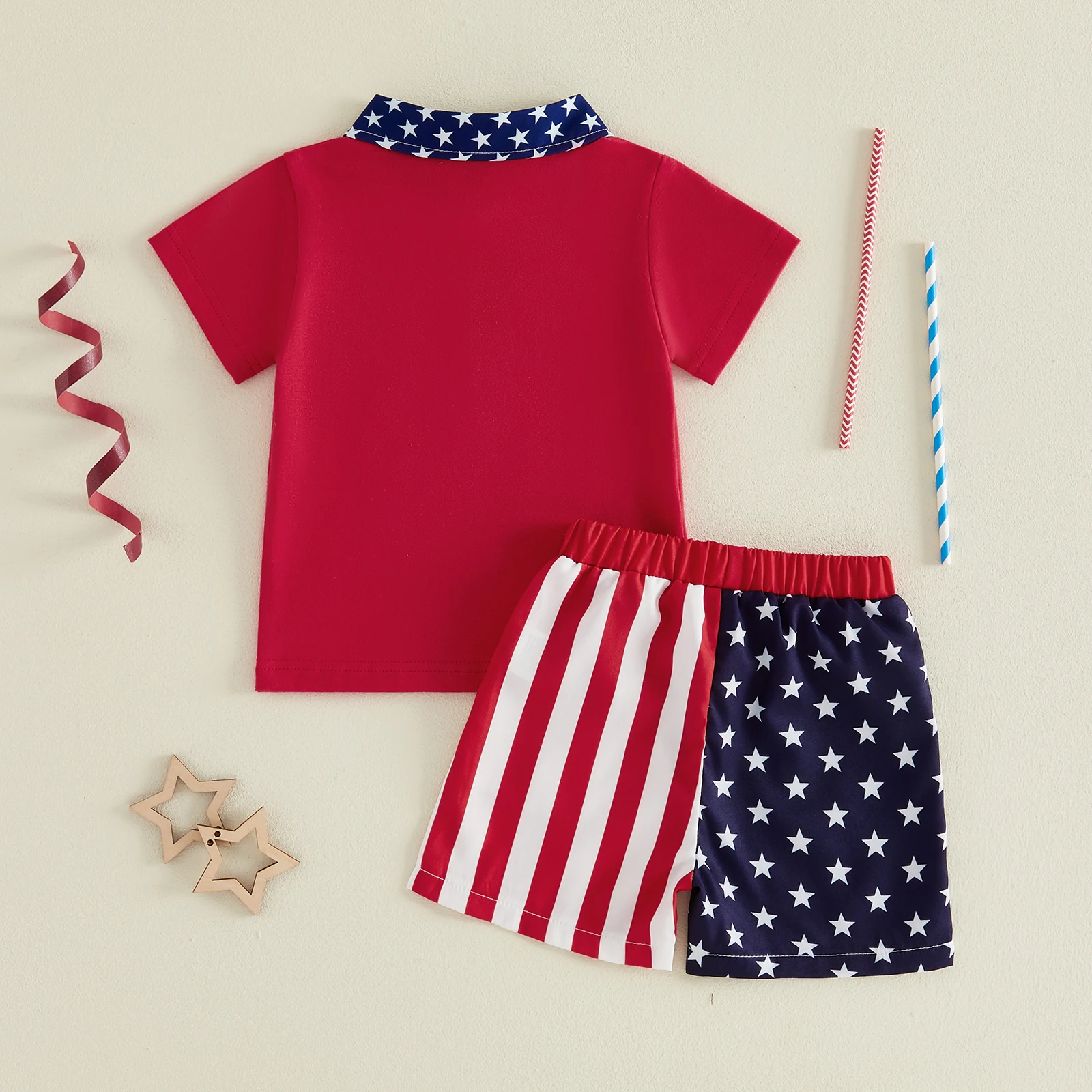 Conjunto bebé niño casual: camisa cuello con media cremallera y shorts
