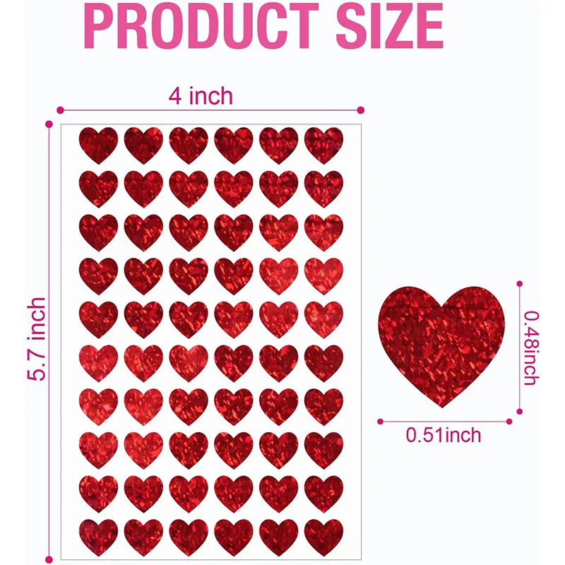 Pegatinas corazones con purpurina para manualidades infantiles - imagen 3