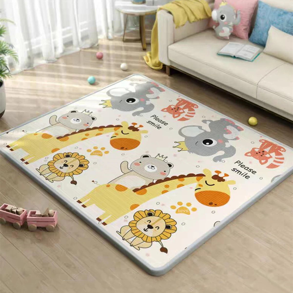 Alfombra de juego gruesa jirafa y león tipo puzzle - imagen 2