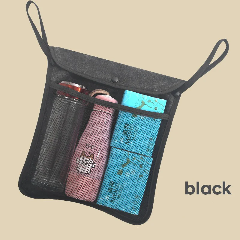 Bolsa colgante de malla para cochecito – Doble capa de almacenamiento - imagen 3