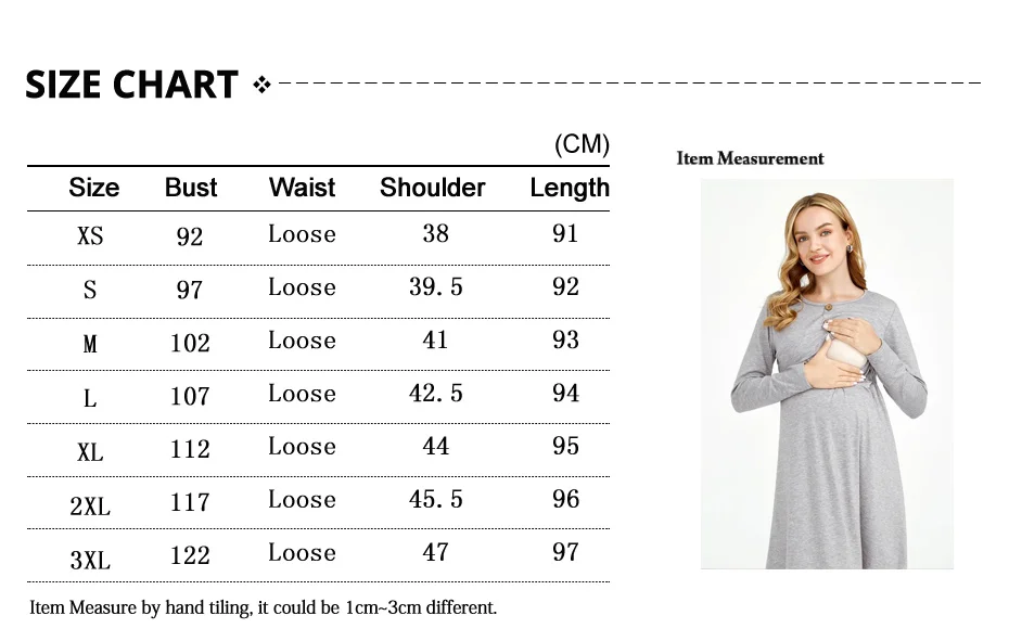 Vista del vestido de maternidad para lactancia