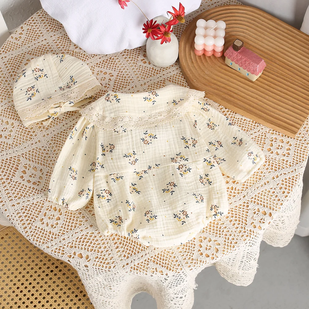 Milangel body bebé manga larga cuello encaje floral suave agradable - imagen 4