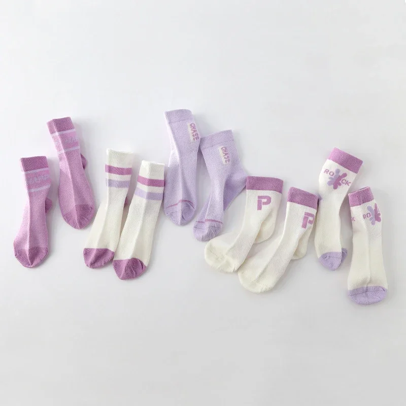 Calcetines largos de malla para bebé con letras – Tobilleras verano - imagen 5