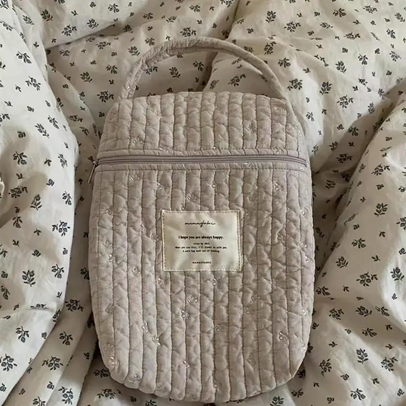 Bolsa de pañales acolchada en algodón para guardería portátil - imagen 3