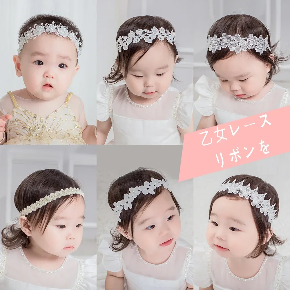 Diadema princesa bebé corona floral elástica – Accesorio cabello - imagen 5