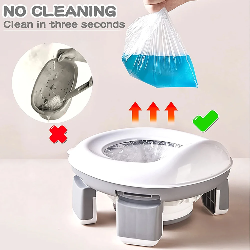 Orinal de viaje plegable de silicona para bebé, asiento entrenamiento - imagen 5
