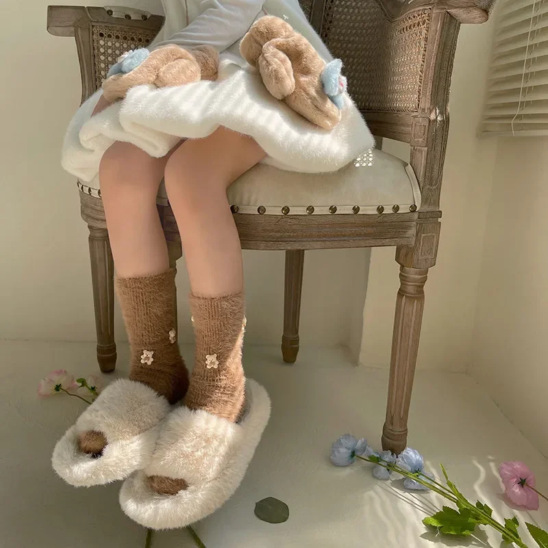 Calcetines térmicos peluche oso cacao para invierno - imagen 4