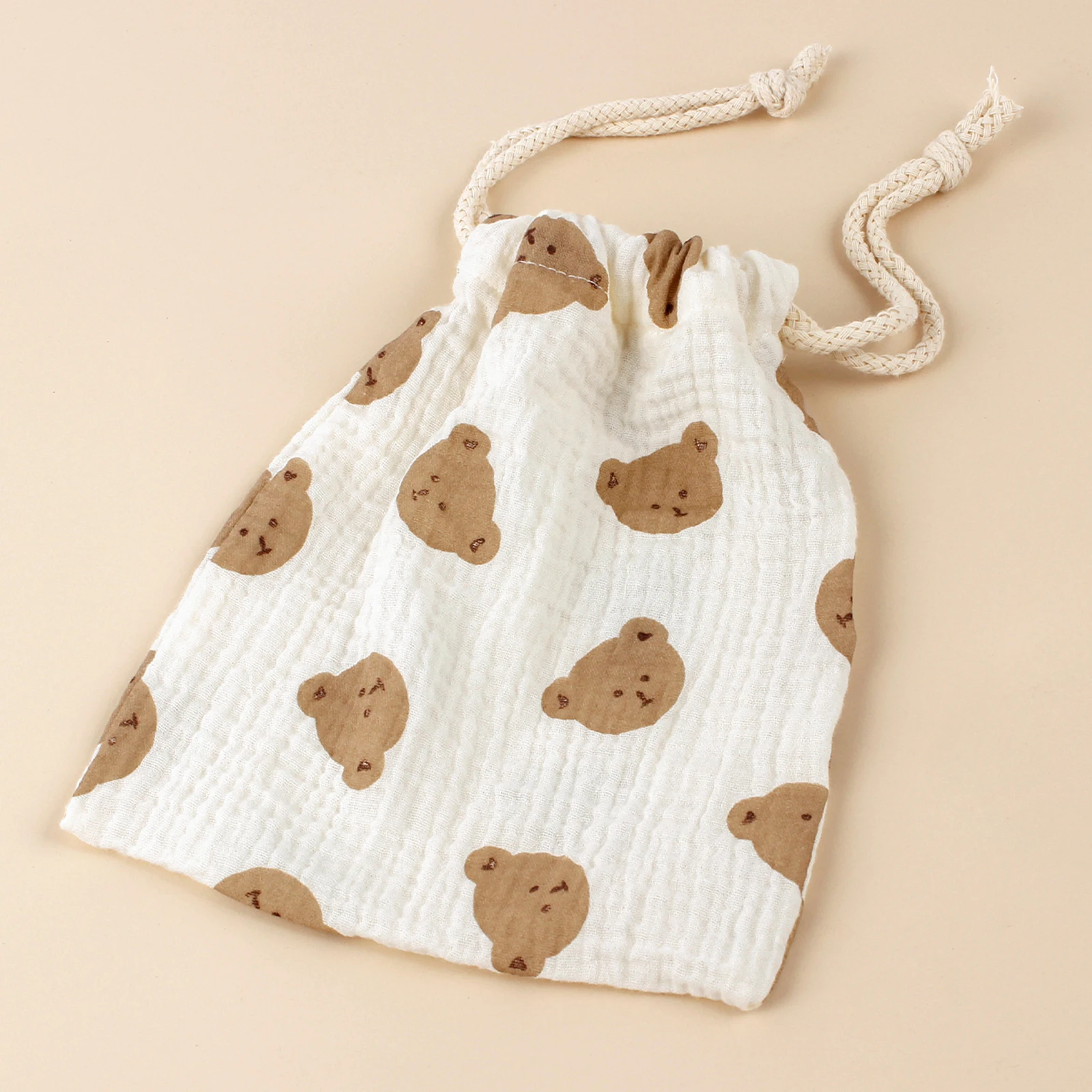 Bolsa para cochecito de bebé con estampado y cierre cordón