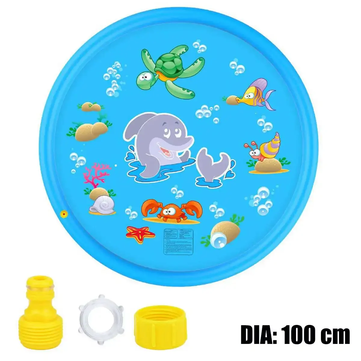 Piscina infantil con esterilla de agua sensorial para exterior