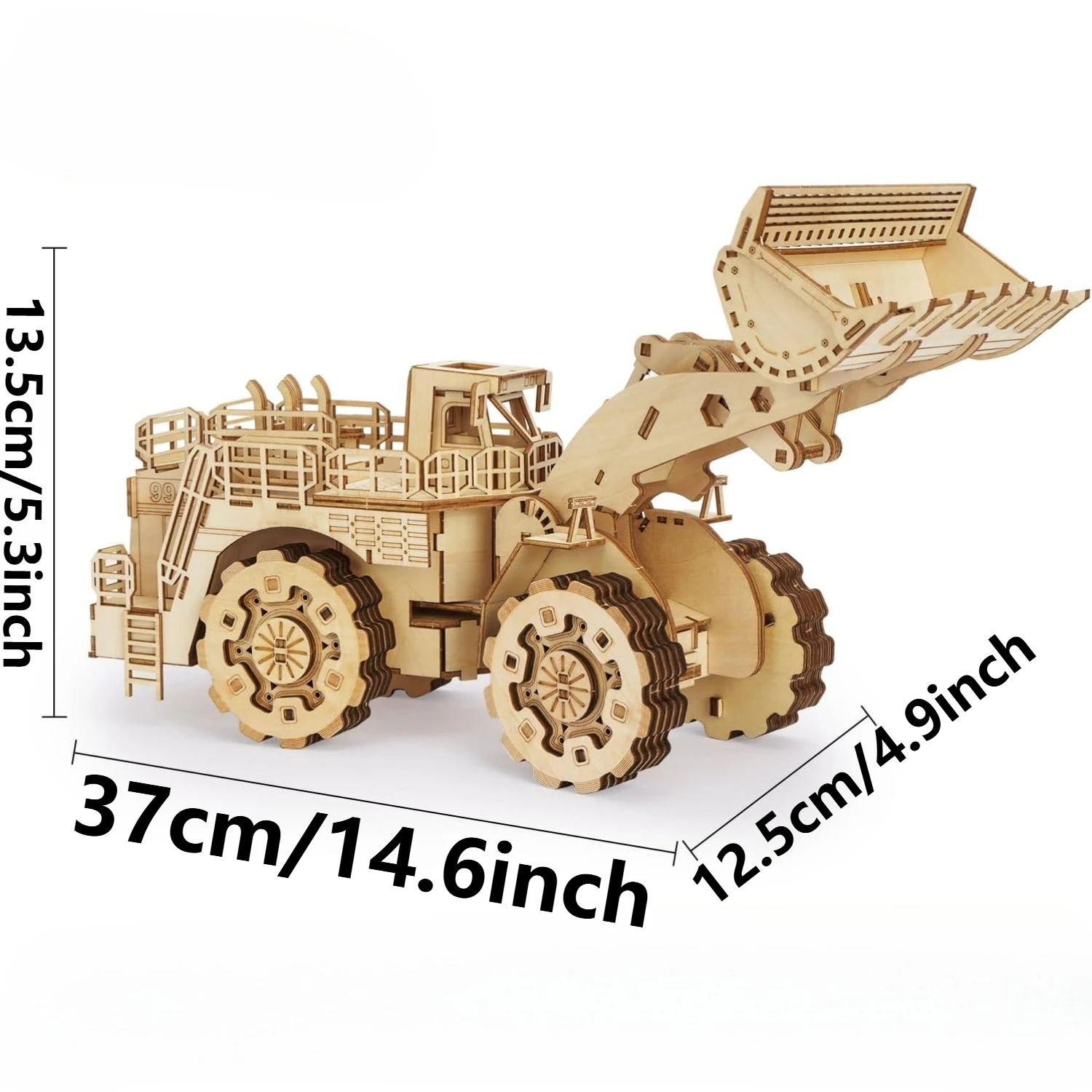 Rompecabezas 3D de madera bulldozer, modelo DIY educativo - imagen 5
