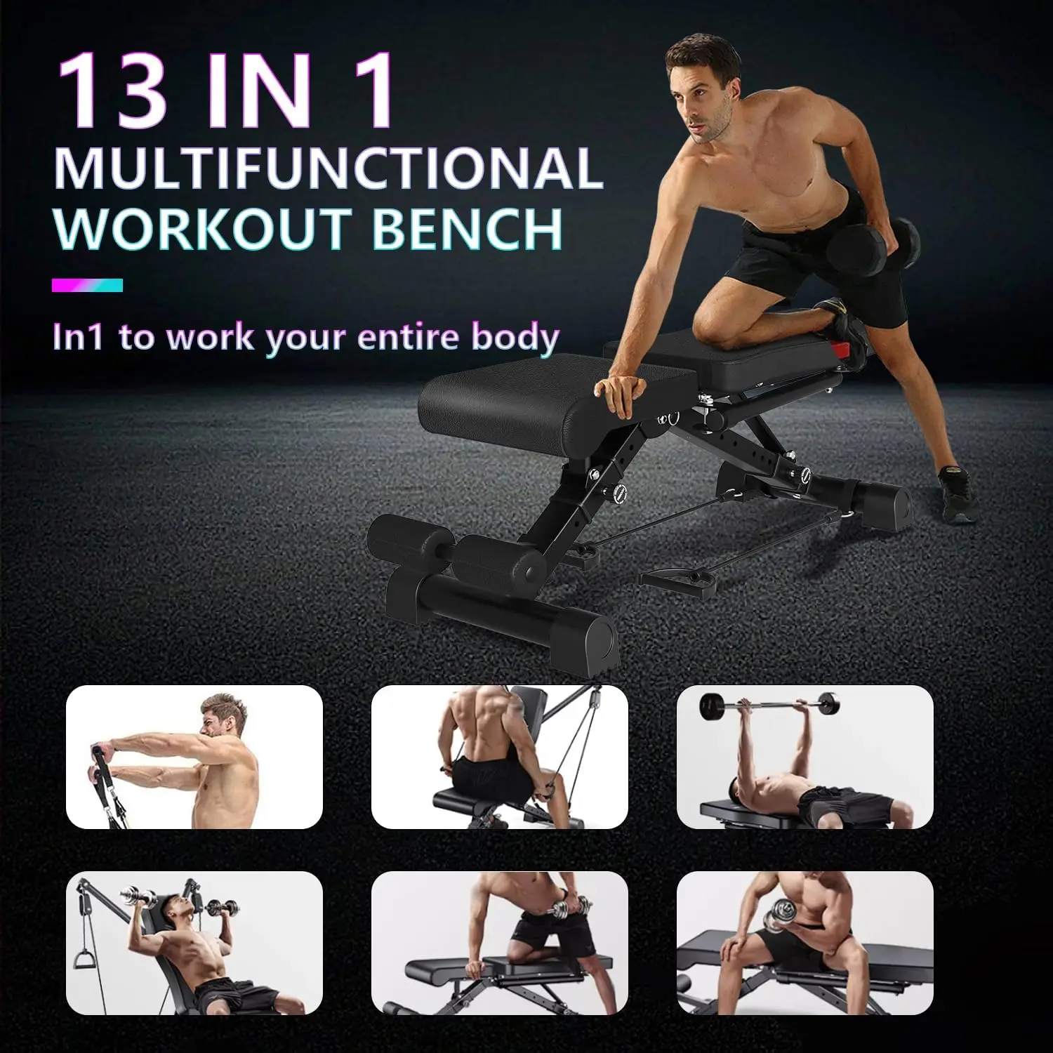 Banco de pesas ajustable y plegable para entreno completo en casa - imagen 4