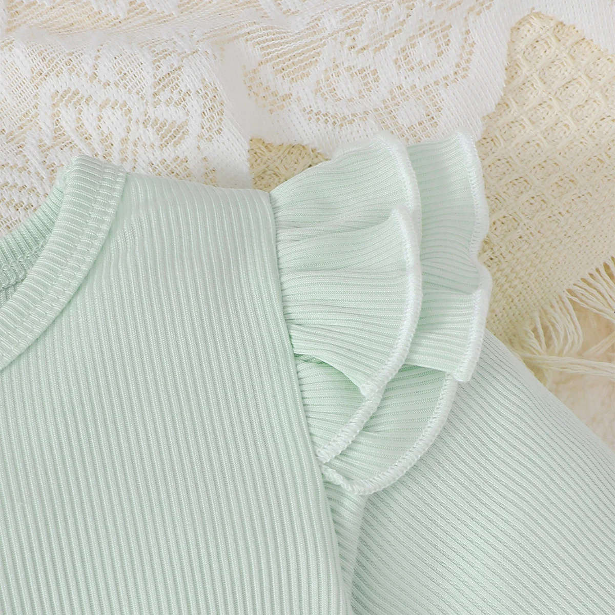 Vestido princesa para niñas 0-3 años con tul verde y mariposa 3D - imagen 4