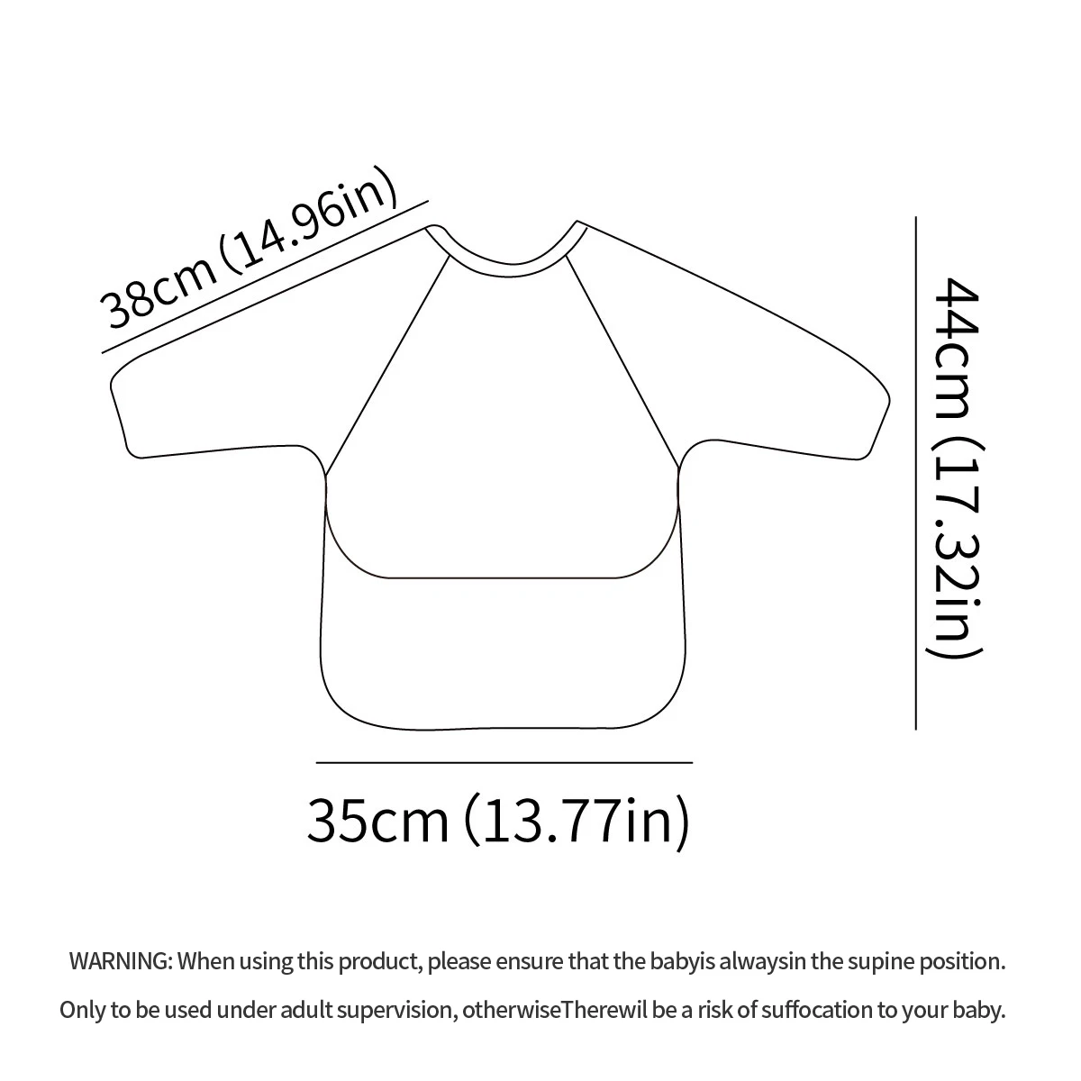 Babero bebé HappyFlute manga larga impermeable con bolsillo lavable - imagen 4
