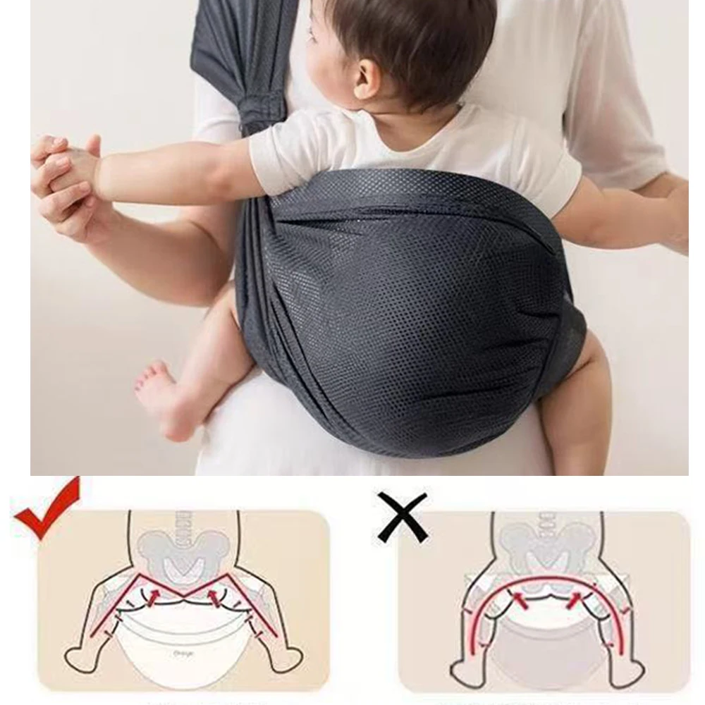 Portabebés ergonómico compacto con cinturón frontal para recién nacido - imagen 4