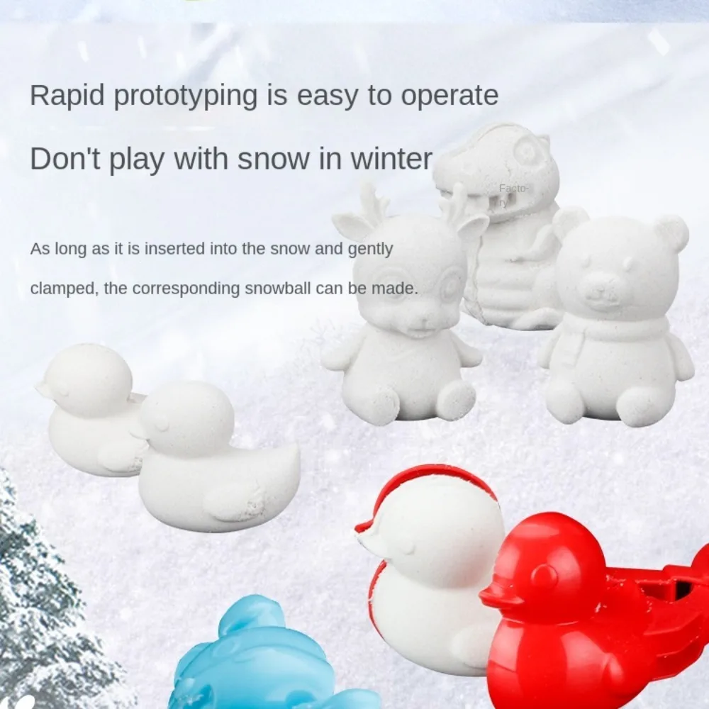 Molde de nieve para bolas pato dinosaurio – Juguete invierno niños - imagen 5