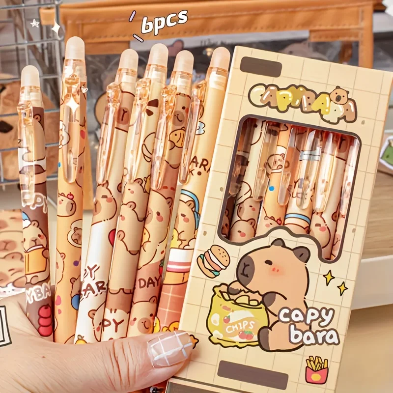 Bolígrafos de gel borrables con diseño de capibara