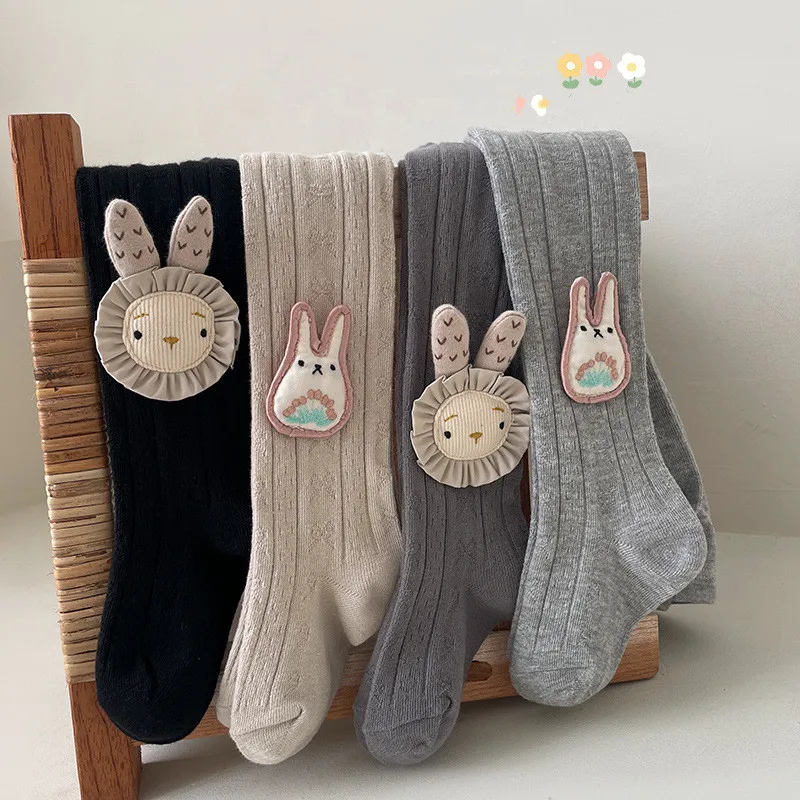 Mallas de bebé de algodón con estampado de conejito sin costuras - imagen 3