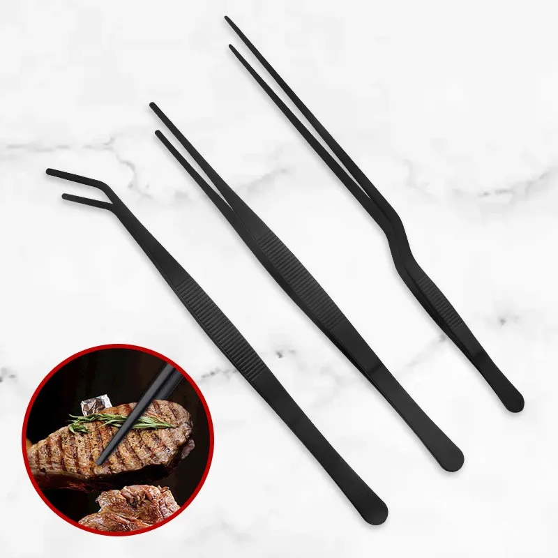 Pinzas largas antideslizantes de acero inoxidable para alimentación - imagen 5