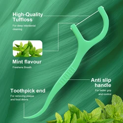 Hilo dental infantil con menta - Limpiador interdental desechable para niños