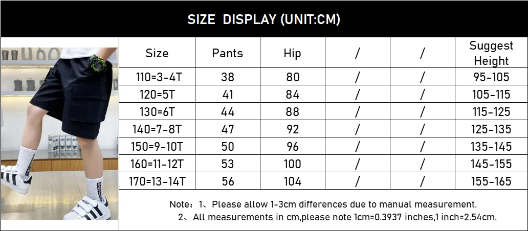 Pantalones cargo cortos en color sólido para niños