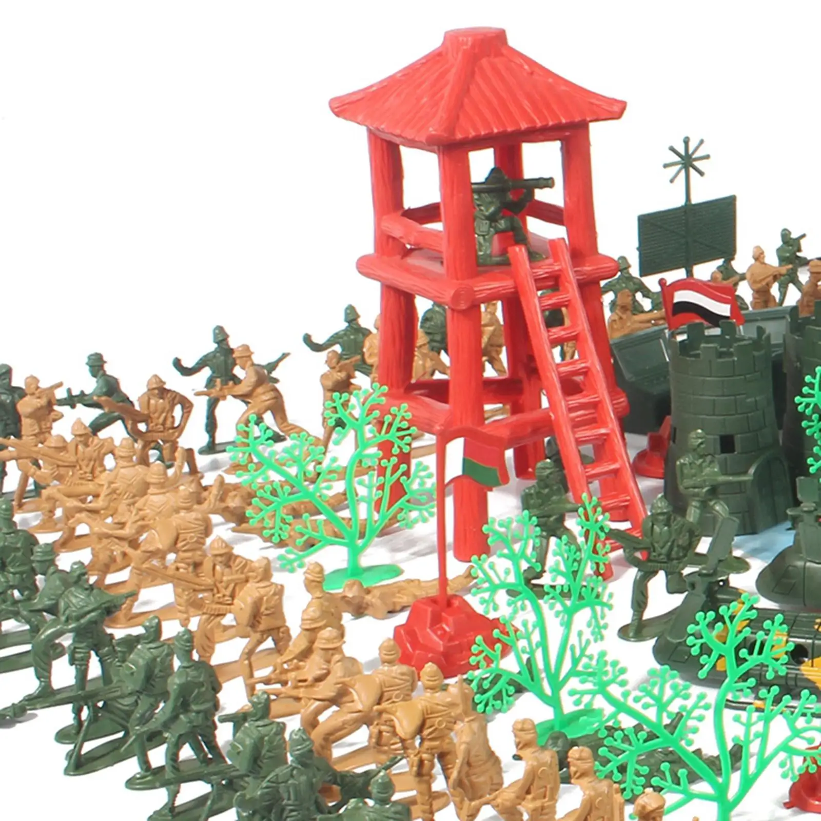Set de soldados de juguete con tanques y vehículos base ejército - imagen 2