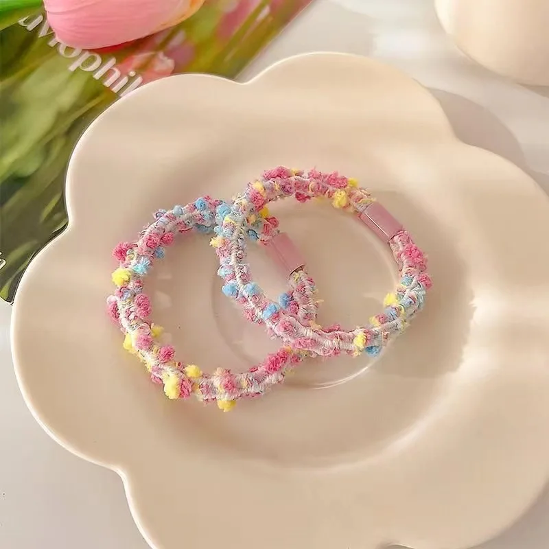Coleteros de pelo para niñas con lunares multicolores y agarre suave - imagen 5