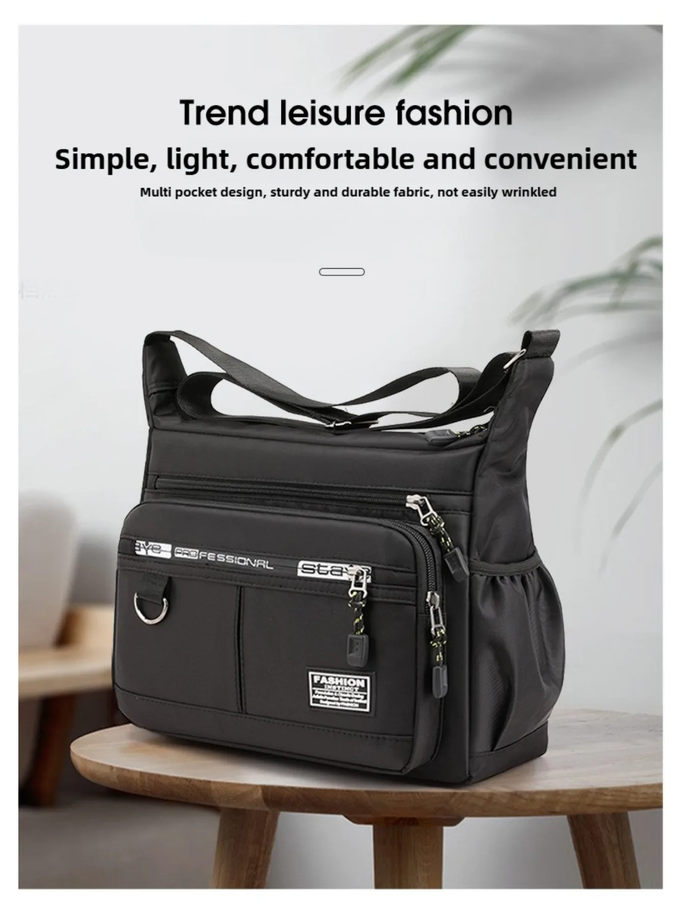 Bolso bandolera hombre informal con múltiples bolsillos para el día - imagen 2
