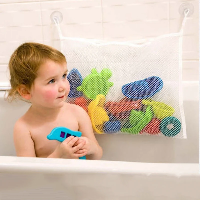 Bolsa malla con ventosas para organizar juguetes de baño bebé - imagen 4