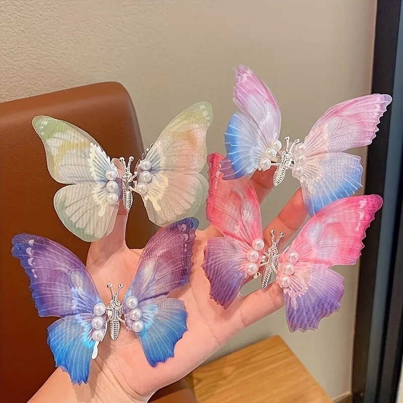 Pinzas mariposa purpurina coloridas para el pelo de niñas y niños - imagen 4
