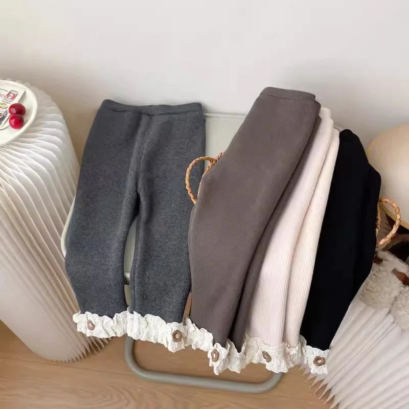 MILANCEL Leggings de invierno para niñas con forro polar patchwork - imagen 2