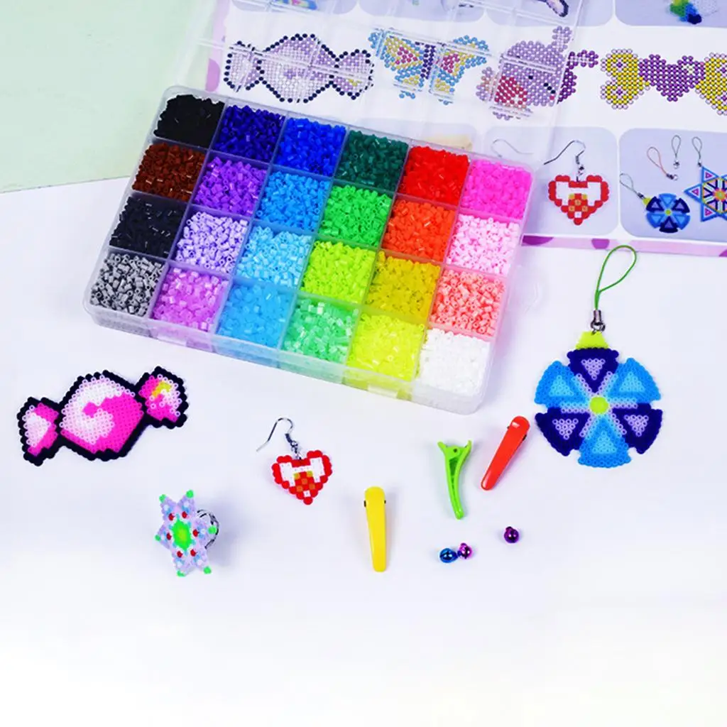 Cuentas de hierro para manualidades infantiles con patrones coloridos - imagen 3