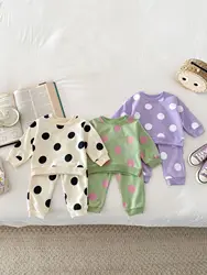 MILANCEL Chándal bebé con capucha y estampado de lunares