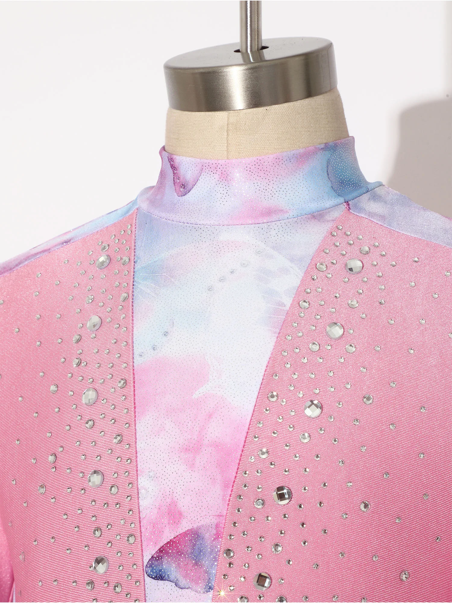 Maillot de gimnasia de manga larga con pedrería para ballet - imagen 5