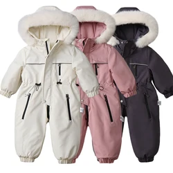 Mono de nieve invernal impermeable con capucha para bebé