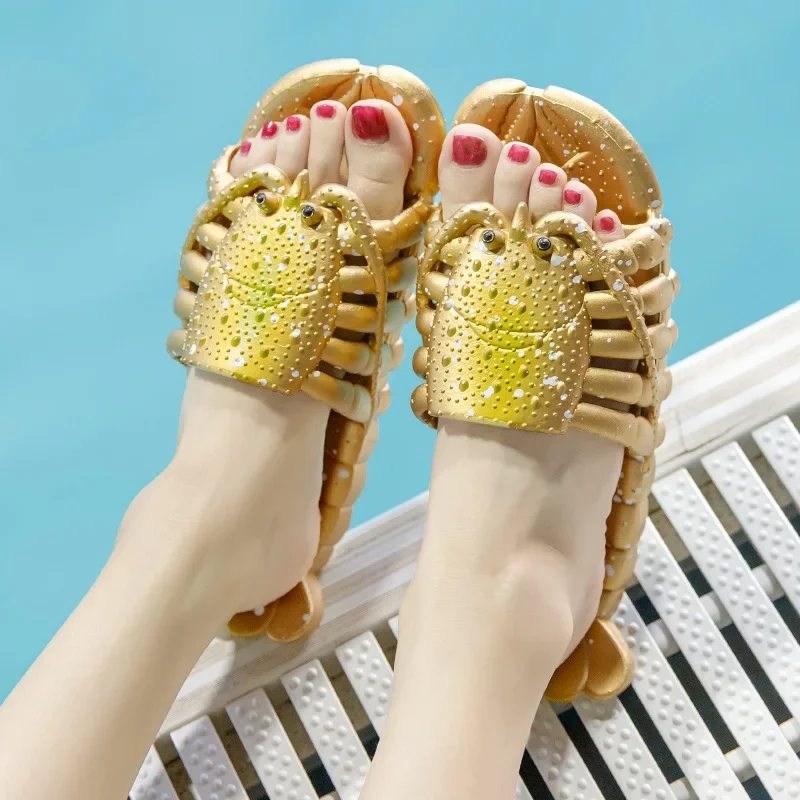 Chanclas de playa antideslizantes metalizadas con dibujos divertidos - imagen 2