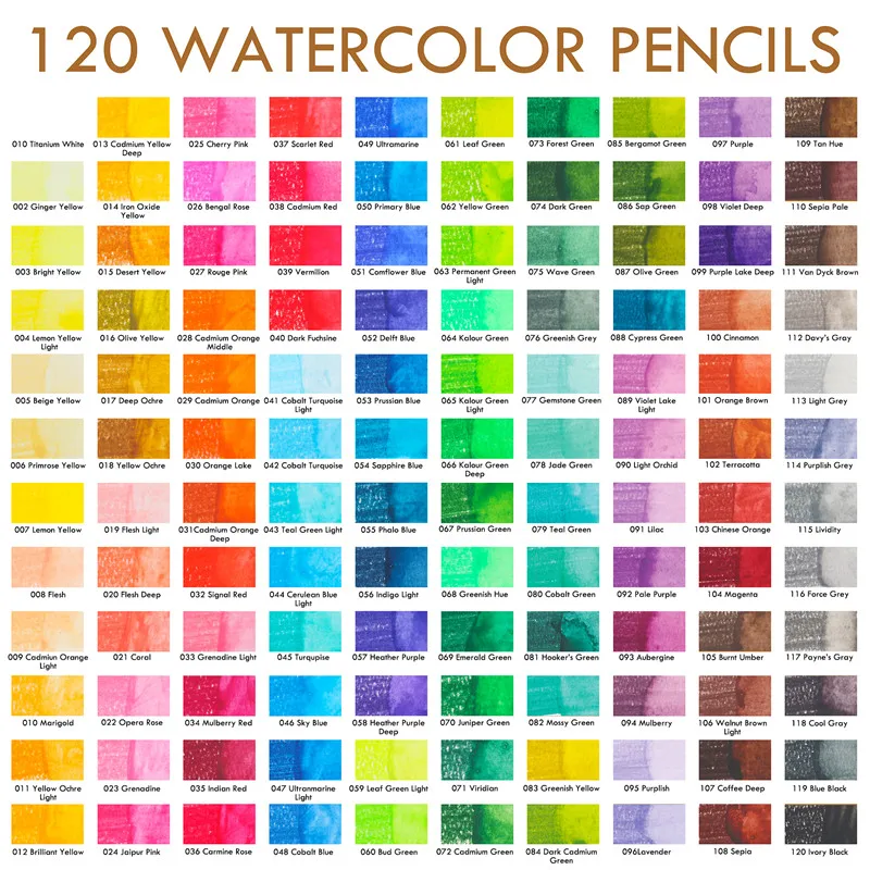 Set de 120 lápices de colores acuarela profesionales – Solubles en agua para pintar - imagen 2
