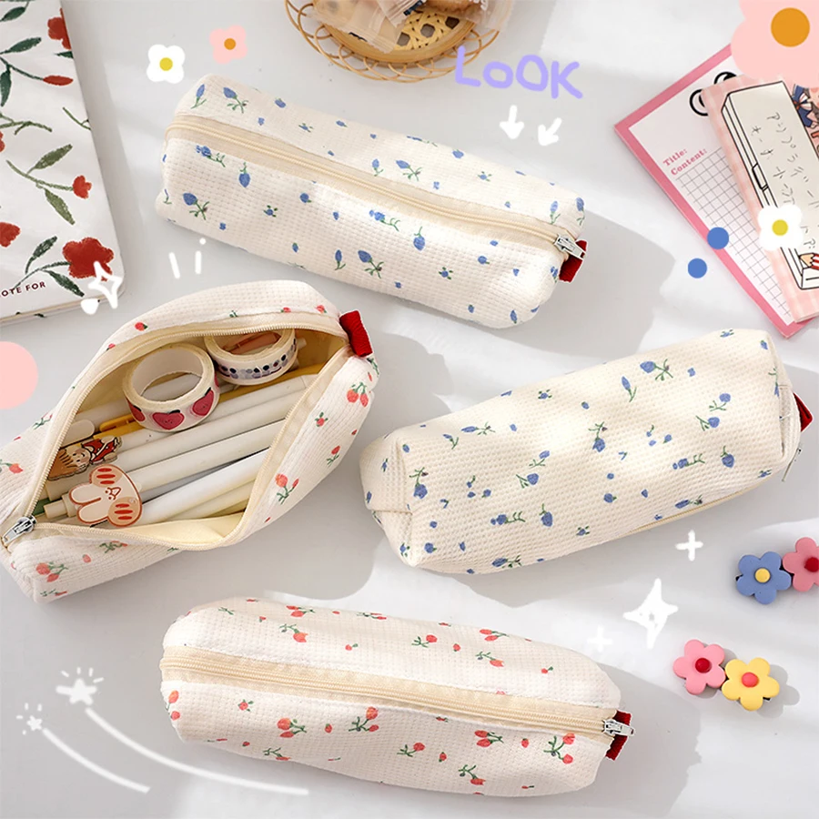 Estuche floral infantil para lápices, diseño escolar simpático - imagen 3
