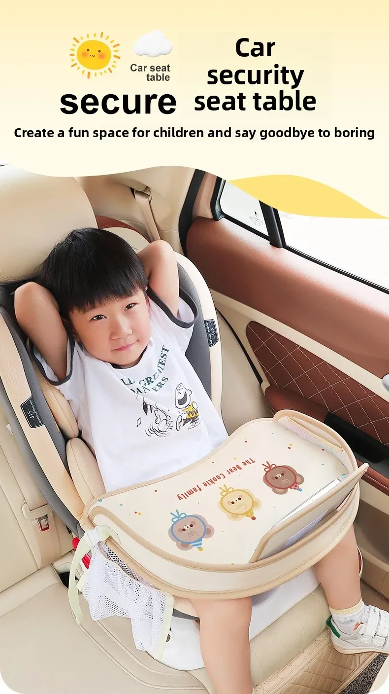 Vista frontal de la bandeja para asiento de coche