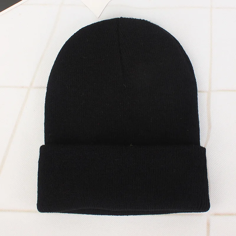 Gorro tejido de invierno unisex cálido en punto sólido exterior - imagen 2